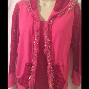 JUST B -Sz L -Hot Pink colored w/dec Sweatshirt